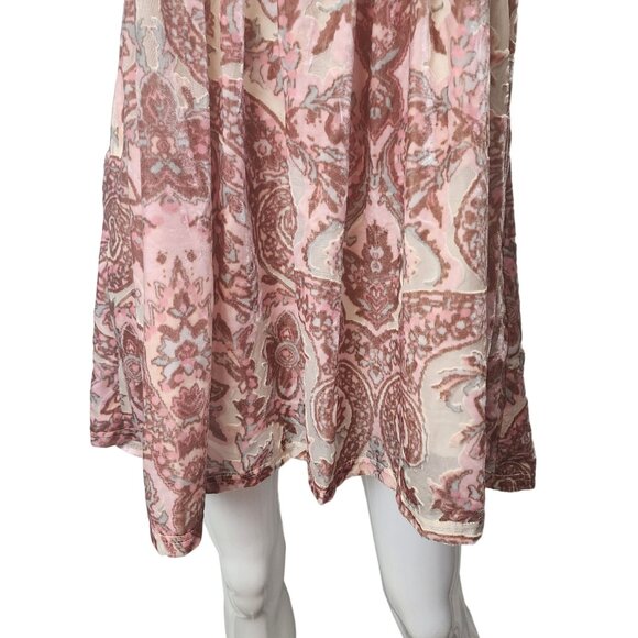 Free People Velvet Mini Dress In Petal Combo Size S NWT - Picture 3 of 16